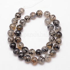 Chapelets de perles en agate veine de dragon naturelle&nbsp;X-G-K166-14-6mm-01