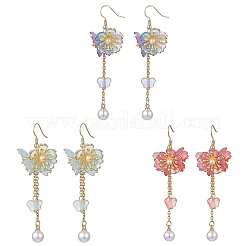Pendientes colgantes de acrílico con flores&nbsp;EJEW-JE06924