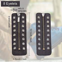 Inserciones de cremallera de bota con cordones de cuero de pu&nbsp;DIY-WH0043-51AB-01