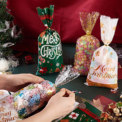 100 stücke 4 arten weihnachten thema opp zellophan süßigkeiten verpackung taschen&nbsp;ABAG-TA0002-08