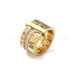 304 Edelstahl Fingerringe mit Zirkonia für Damen und Herren&nbsp;RJEW-F189-06G