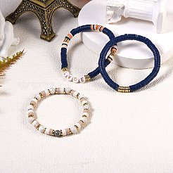 Set di braccialetti elastici impilabili perline d'amore per donna&nbsp;BJEW-SZ0001-93