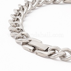 Rechteckiges Gliederarmband aus 304 Edelstahl mit Kristall-Strass für Männer und Frauen&nbsp;STAS-P304-13P