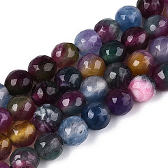 Chapelets de perles en jade blanc naturel teinté&nbsp;G-T139-8mm-60-08