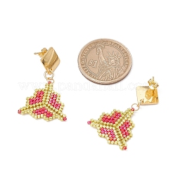 Boucles d'oreilles pendantes en perles Miyuki Delica et acier inoxydable 304&nbsp;EJEW-MZ00418-01