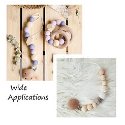 300pcs 6 styles de perles en bois de fil naturel&nbsp;WOOD-TA0001-63
