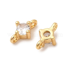 Ciondoli connettore in ottone con pavé di zirconi cubici trasparenti&nbsp;KK-P340-07B-G