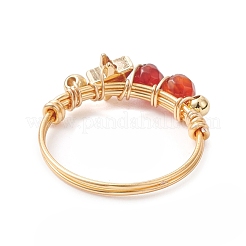 4 stücke 4 arten natürliche edelstein finger ringe&nbsp;RJEW-TA00226
