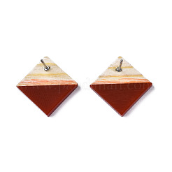 Undurchsichtige Ohrstecker aus Harz und Holz&nbsp;EJEW-N017-005A-B03