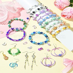 Kits de fabrication de boucles d'oreilles en perles de verre à faire soi-même&nbsp;DIY-YW0011-24