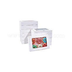 Rechteckige Keksschachteln aus Papier mit klarem Fenster&nbsp;CON-WH0098-15B-02