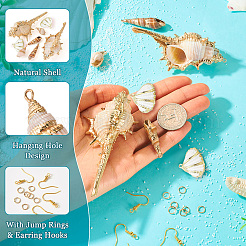DIY-Kits zur Herstellung von baumelnden Ohrringen aus natürlicher Muschel&nbsp;DIY-TA0009-56
