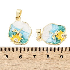 Pendentifs en laiton zircon cubique transparent&nbsp;KK-L235-05D-G