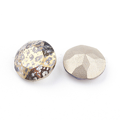 Cabochons de strass pointu dos et dos plaqué en verre&nbsp;RGLA-J012-8mm-001GP