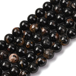 Natürliche schwarze Turmalin Perlen Stränge&nbsp;G-F666-05A-8mm