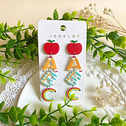 Pendientes colgantes de acrílico estampados para el Día del Maestro&nbsp;WG18C88-01