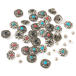 32 Stück dekorative Nieten aus antiker Silberlegierung&nbsp;FIND-SW0001-34