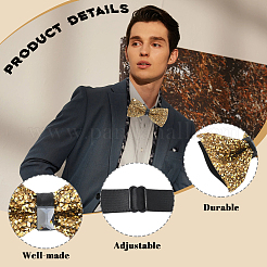1 papillon in poliestere con strass per lo sposo&nbsp;AJEW-SP0003-32B