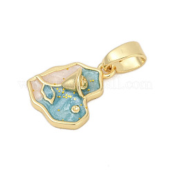 Pendentifs d'émail en laiton &nbsp;KK-U068-01G-02