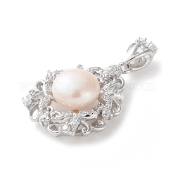925 ciondolo a forma di fiore in argento sterling con zirconia cubica trasparente&nbsp;STER-M092-03P