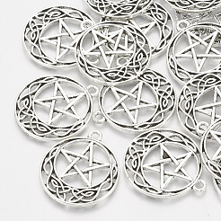 Pendentifs pentacle en alliage de style tibétain&nbsp;TIBEP-T004-88AS