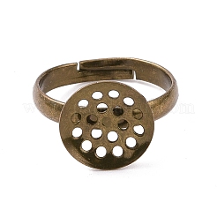Diy antiken Bronze verstellbaren Messing Sieb Ring Basen&nbsp;X-EC163-3NFAB