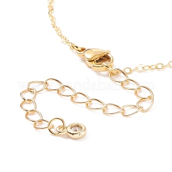 Bracciale a maglie con perla naturale e conchiglia con malocchio e catene in ottone da donna&nbsp;BJEW-JB08329-01