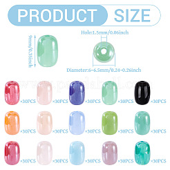 450 pieza de cuentas de vidrio opaco de 15 colores.&nbsp;GLAA-TA0003-25
