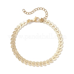 Blatt-Gliederkettenarmbänder aus Messing für Damen&nbsp;BJEW-JB12685