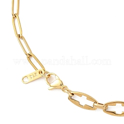 Colliers à maillons croisés creux en acier inoxydable 304 et à chaîne trombone en acier inoxydable 304 pour femmes&nbsp;NJEW-JN05548-01