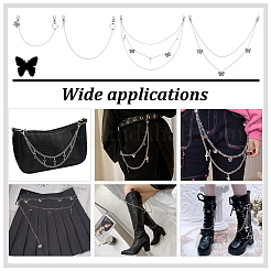 4 Stück 4 Stile Messing gedrehte Geldbörsenketten&nbsp;HJEW-PH02054