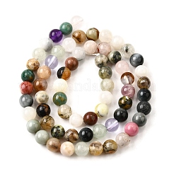 Naturquarzkristall & Rhodochrosit & Rosenquarz & Amethyst & Erdbeerquarz & Turmalinquarz/schwarze Rutilquarzperlenstränge&nbsp;G-B143-A01-6mm