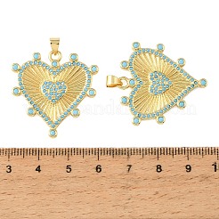 Messing Micro Pave Himmelblau Zirkonia Anhänger&nbsp;CU-CBA6938-07G-04