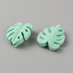 Perle focali in silicone alimentare a foglia di monstera&nbsp;SIL-WH0009-05D