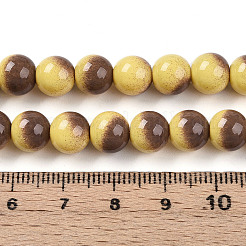 Chapelet de perles en verre baking paint&nbsp;DGLA-N012-8mm-09