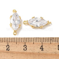 Ciondoli connettore occhio di cavallo in ottone con zirconi cubici trasparenti&nbsp;KK-Q031-25G