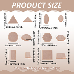 6 Stück MDF-Holz-Keramik-Ton-Bastelform-Set.&nbsp;DIY-WH0349-400A