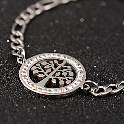 Baum des Lebens 304 Edelstahl Gliederarmbänder&nbsp;BJEW-L576-22P