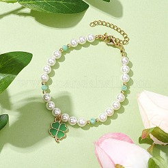 Braccialetti con perline rotonde di perle di conchiglia da 6 mm&nbsp;BJEW-TA00511