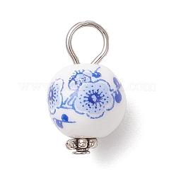 Pendentifs en céramique et porcelaine imprimés de fleurs faits à la main&nbsp;PALLOY-JF03928-01