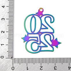 201 Anhänger aus Edelstahl mit geätzten Metallverzierungen&nbsp;STAS-P382-01B-MC