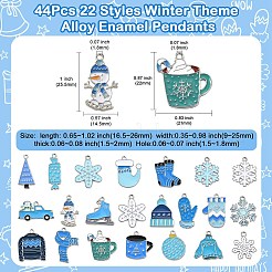 44 pendentif en alliage émaillé sur le thème de l'hiver&nbsp;ENAM-CJ0006-42