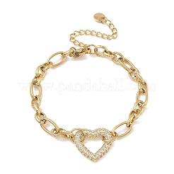 Pulseras de eslabones de rhinestone de acero inoxidable 304&nbsp;BJEW-P396-01D-G