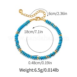 Bracelets faits main en perles rondelles de jaspe impérial naturel teintées&nbsp;XL9343-2