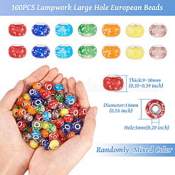 In den dunklen handgemachten leuchtenden Stil lampwork großes Loch europäischen Perlen leuchten&nbsp;LPDL-BT0001-01