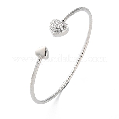 Armreif mit offener Manschette aus klarem Zirkonia&nbsp;BJEW-G737-01P-01
