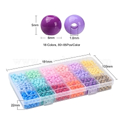 18 Farben undurchsichtige Acrylperlen&nbsp;DIY-YW0005-37