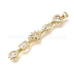 Laiton micro pave clair zircone cubique grands pendentifs&nbsp;KK-E802-18G-B