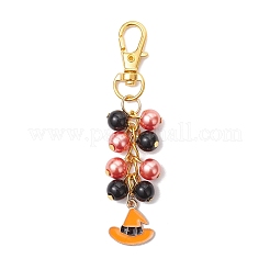 8 pendentif décoratif en perles de verre et alliage émaillé pour Halloween&nbsp;HJEW-JM03685