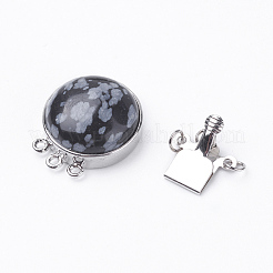 Fermoirs naturels de boîte en obsidienne&nbsp;G-E427-01P